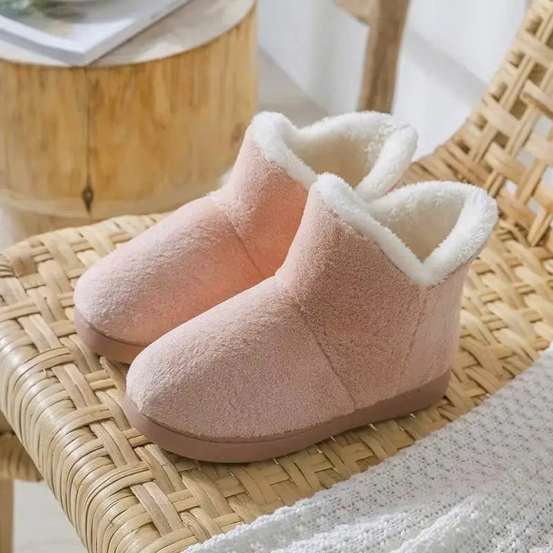 Chaussons d'hiver rembourrés pour femmes, coloris rose.